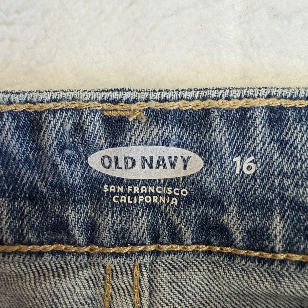 Old Navy Light Wash Denim Stretch Mini Skirt with Released Hem Size 16 - Picture 8 of 9